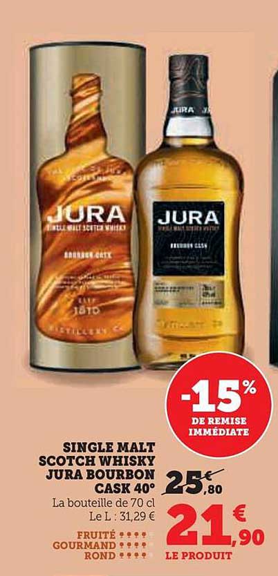 JURA SINGLE MALT SCOTCH WHISKY BOURBON CASK 40°