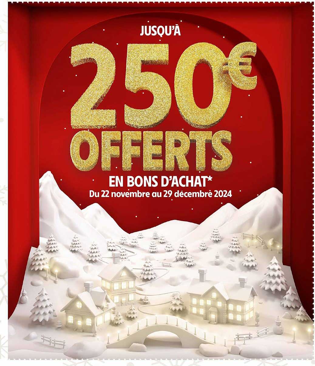 JUSQU'À 250€ OFFERTS EN BONS D'ACHAT*