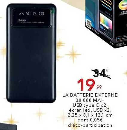 LA BATTERIE EXTERNE 30 000 MAH