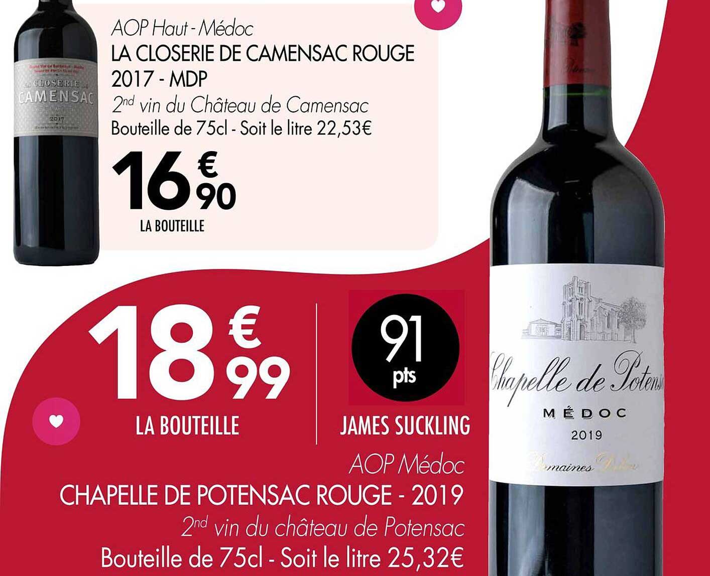 LA CLOSERIE DE CAMENSAC ROUGE 2017 - MDP  
CHAPELLE DE POTENSAC ROUGE - 2019