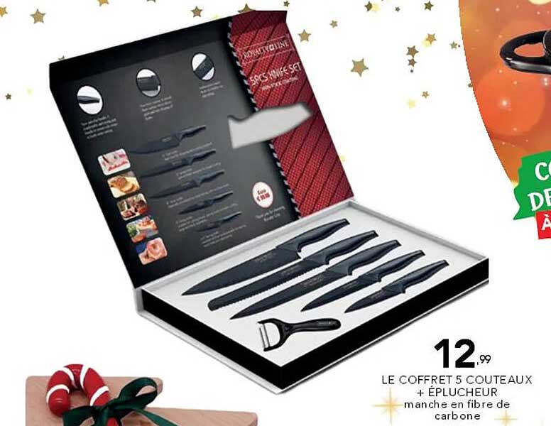 LE COFFRET 5 COUTEAUX + ÉPLUCHEUR