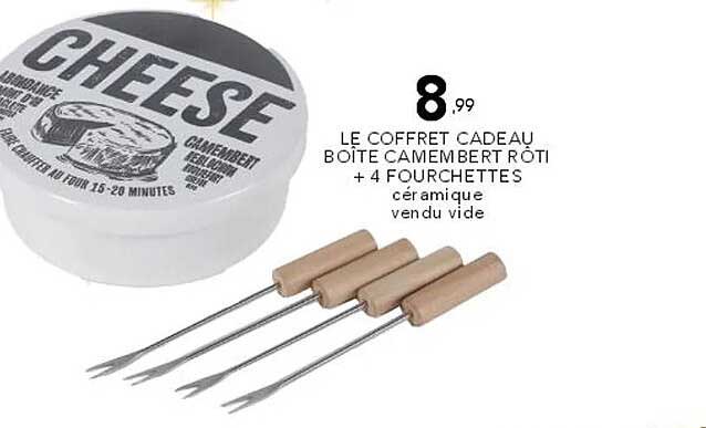 LE COFFRET CADEAU BOÎTE CAMEMBERT RÔTI + 4 FOURCHETTES