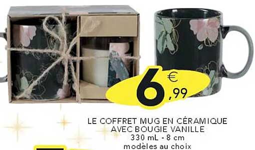 LE COFFRET MUG EN CÉRAMIQUE AVEC BOUGIE VANILLE