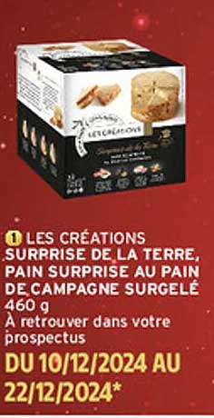 LES CRÉATIONS SURPRISE DE LA TERRE, PAIN SURPRISE AU PAIN DE CAMPAGNE SURGELÉ