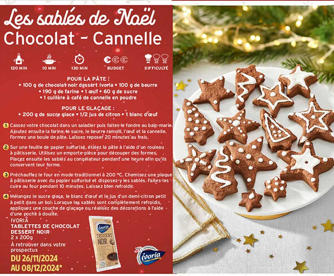 Les sablés de Noël Chocolat - Cannelle