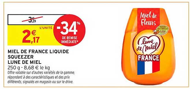 MIEL DE FRANCE LIQUIDE SQUEEZER LUNE DE MIEL