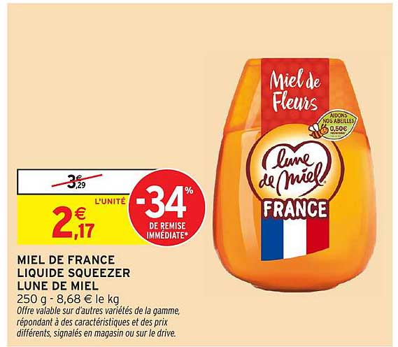 MIEL DE FRANCE LIQUIDE SQUEEZER LUNE DE MIEL