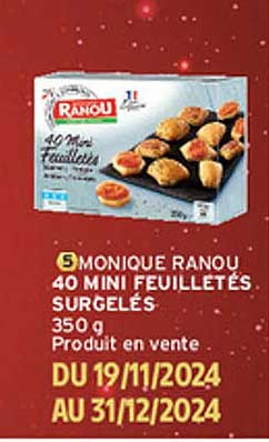 Monique Ranou 40 Mini Feuilletés Surgelés