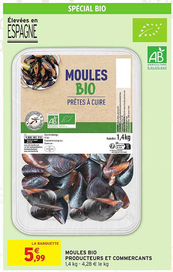 MOULES BIO PRÊTES À CUISER