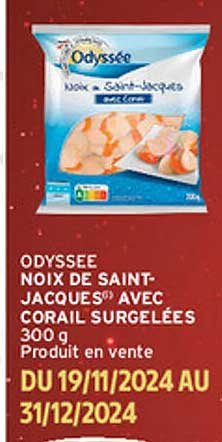 ODYSSEE NOIX DE SAINT-JACQUES® AVEC CORAIL SURGELÉES