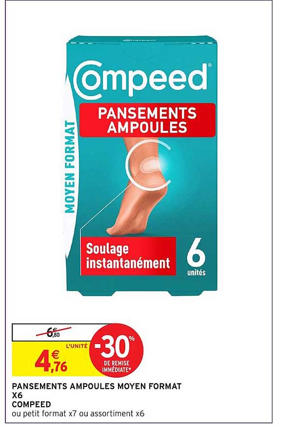 PANSEMENTS AMPOULES MOYEN FORMAT X6 COMPEED