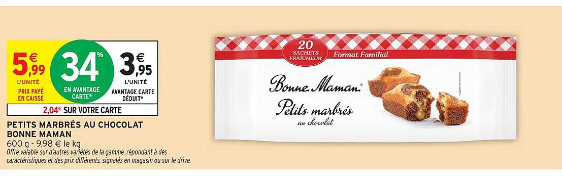 PETITS MARBRÉS AU CHOCOLAT BONNE MAMAN