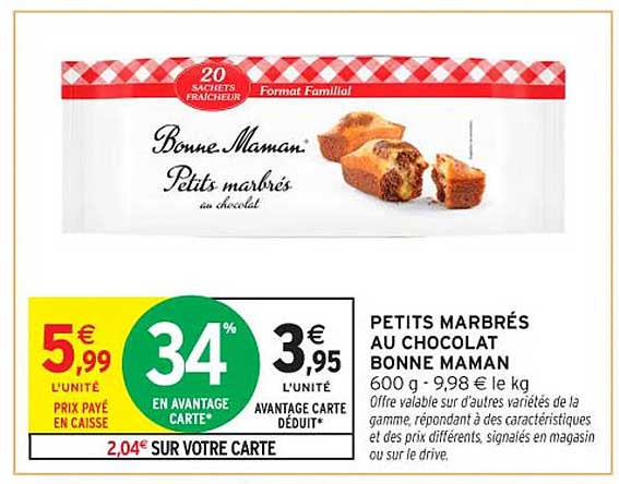 PETITS MARBRÉS AU CHOCOLAT BONNE MAMAN