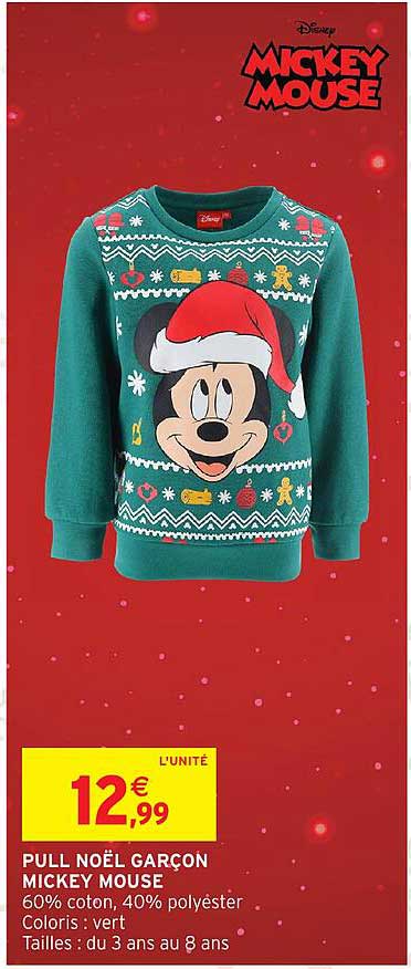 PULL NOËL GARÇON MICKEY MOUSE