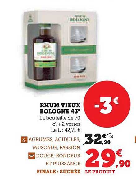 Rhum vieux Bologne 43°