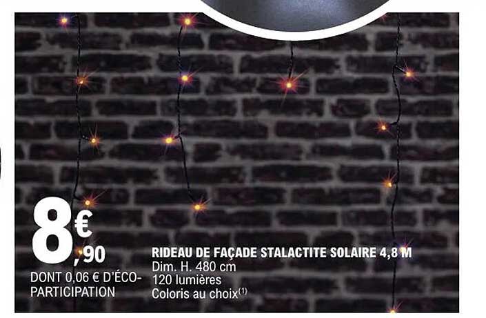 RIDEAU DE FAÇADE STALACTITE SOLAIRE 4,8 M