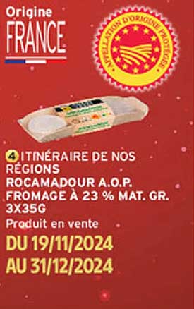 Rocamadour A.O.P. Fromage à 23 % Mat. Gr. 3x35g