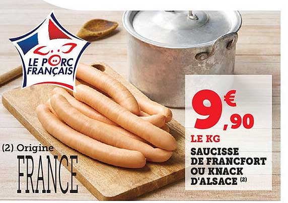 Saucisse de Francfort ou knack d'Alsace