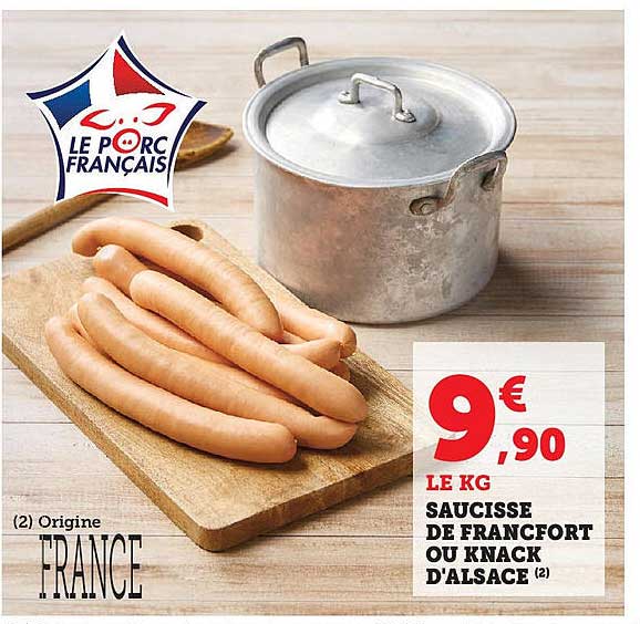 SAUCISSE DE FRANCFORT OU KNACK D'ALSACE