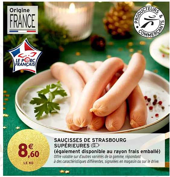 SAUCISSES DE STRASBOURG SUPÉRIEURES