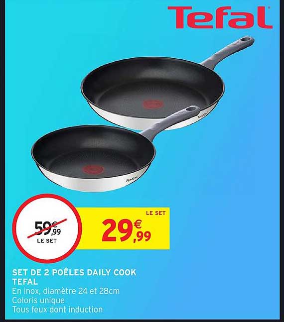 SET DE 2 POÊLES DAILY COOK TEFAL