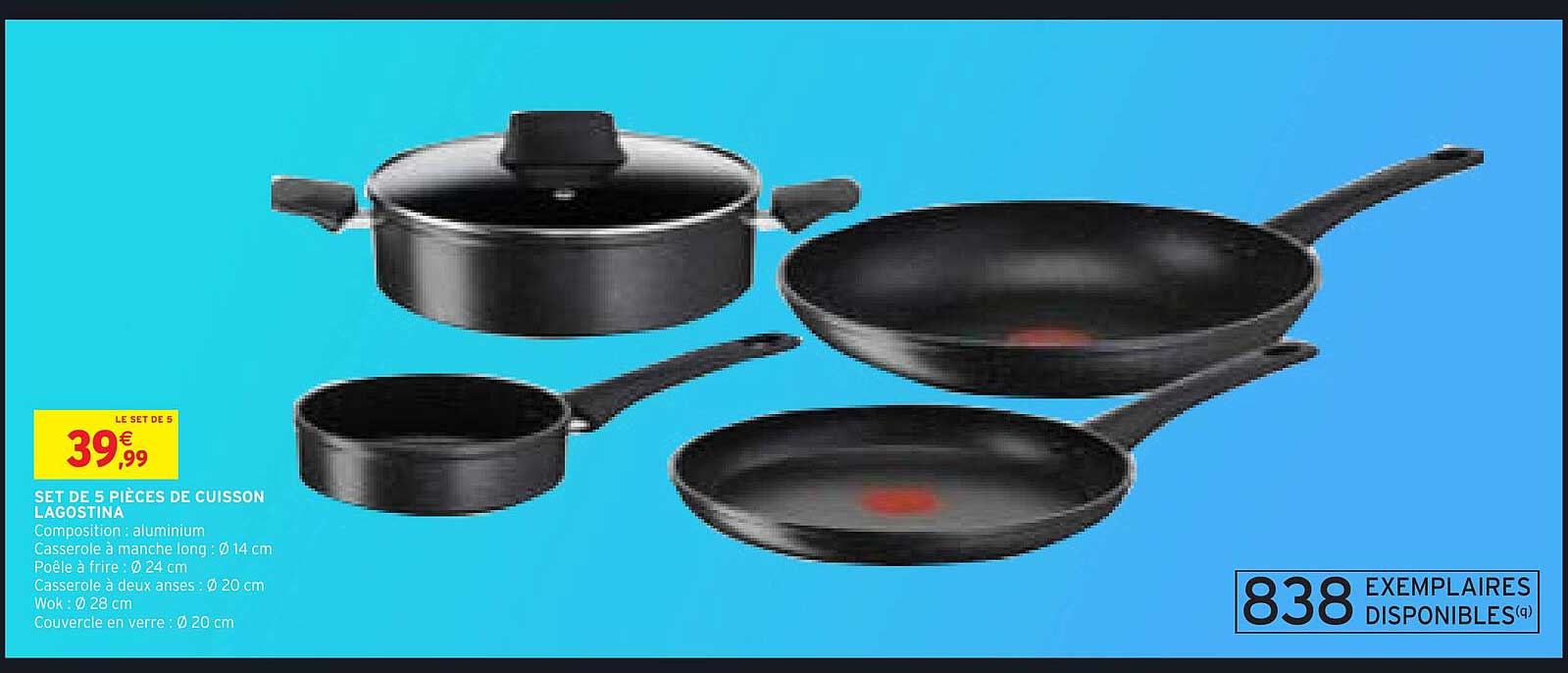 SET DE 5 PIÈCES DE CUISSON LAGOSTINA