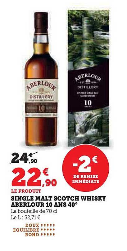 SINGLE MALT SCOTCH WHISKY ABERLOUR 10 ANS 40°