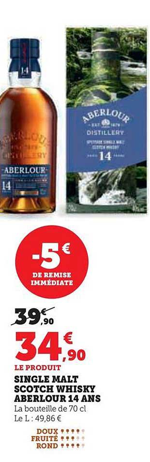 SINGLE MALT SCOTCH WHISKY ABERLOUR 14 ANS