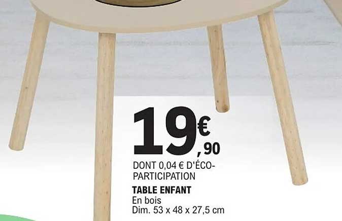 TABLE ENFANT