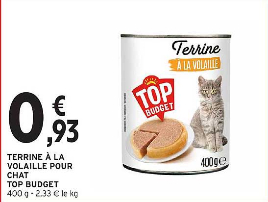 Terrine à la volaille pour chat TOP BUDGET