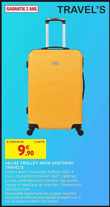 VALISE TROLLEY 46CM SANTORINI TRAVEL'S