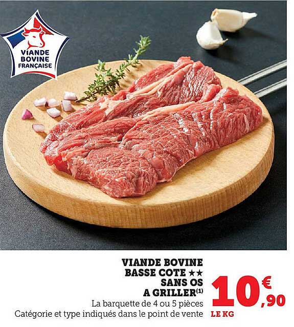 VIANDE BOVINE BASSE COTE SANS OS A GRILLER