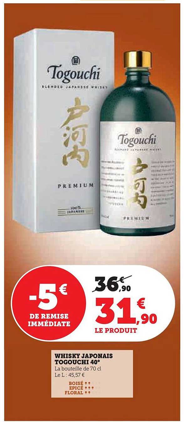 WHISKY JAPONAIS TOGOUCHI 40°