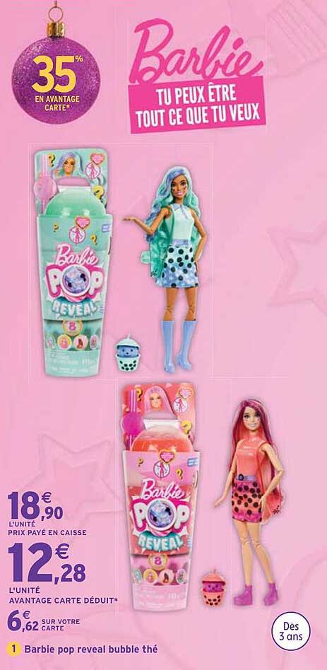 Barbie pop reveal bubble thé