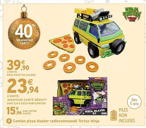 Camion pizza blaster radiocommandé Tortue Ninja