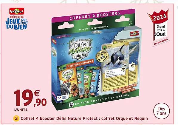 Coffret 4 booster Défis Nature Protect : coffret Orque et Requin