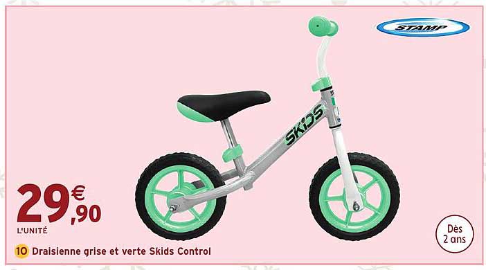 Draisienne grise et verte Skids Control