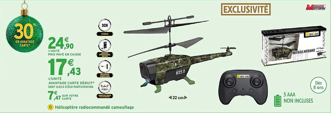 Hélicoptère radiocommandé camouflage