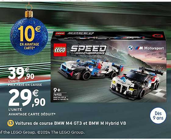 LEGO SPEED CHAMPIONS Voitures de course BMW M4 GT3 et BMW M Hybrid V8