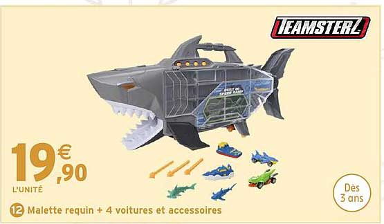 Malette requin + 4 voitures et accessoires