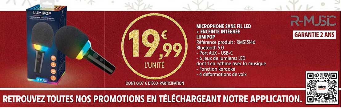 MICROPHONE SANS FIL LED + ENCEINTE INTÉGRÉE LUMIPOPO