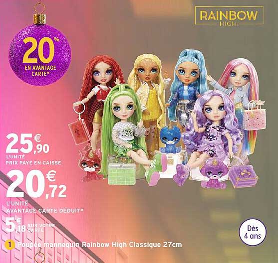 Poupée mannequin Rainbow High Classique 27cm