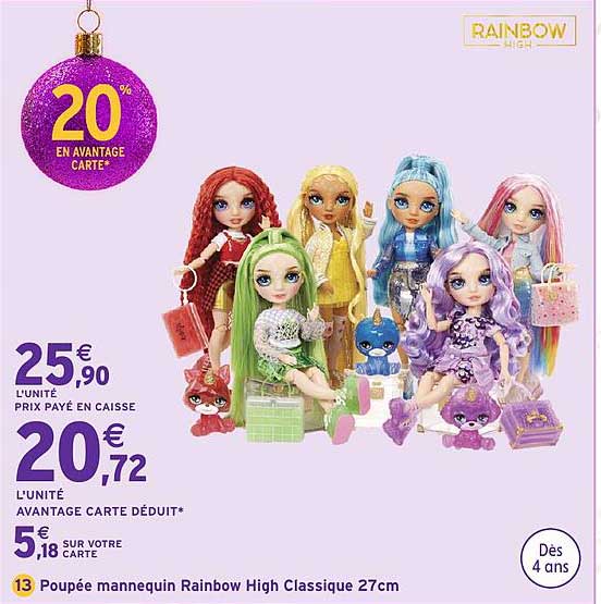 Poupée mannequin Rainbow High Classique 27cm