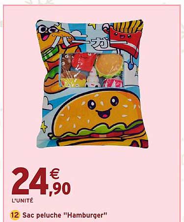 Sac peluche "Hamburger"