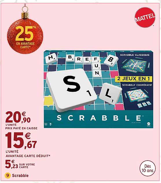 SCRABBLE CLASSIQUE 2 JEUX EN 1