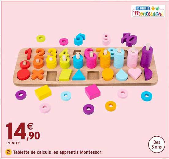 Tablette de calculs les apprenti Montessori