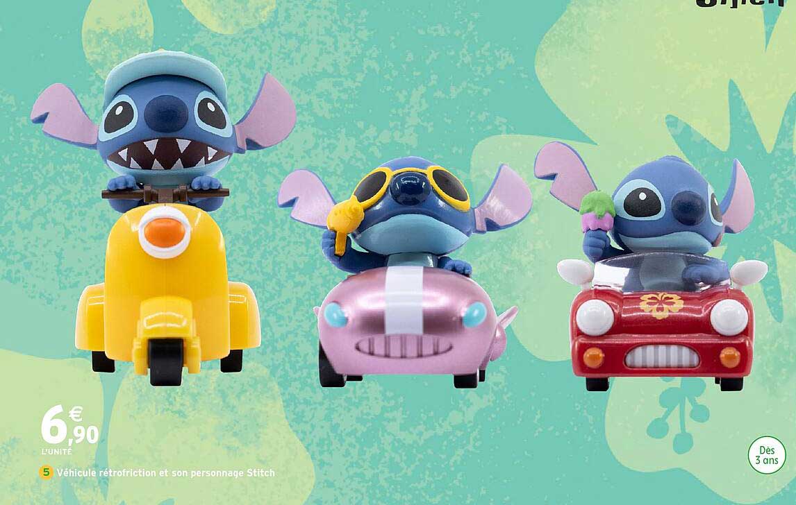 Véhicule rétrofriction et son personnage Stitch