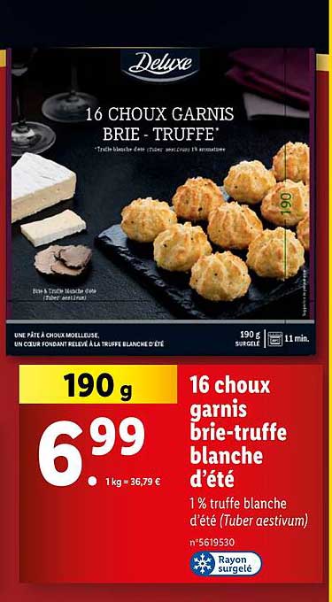 16 choux garnis brie-truffe blanche d'été