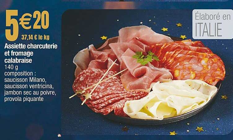 Assiette charcuterie et fromage calabraise