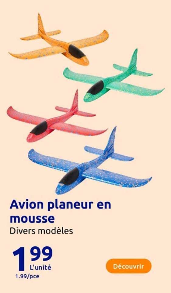 Avion planeur en mousse